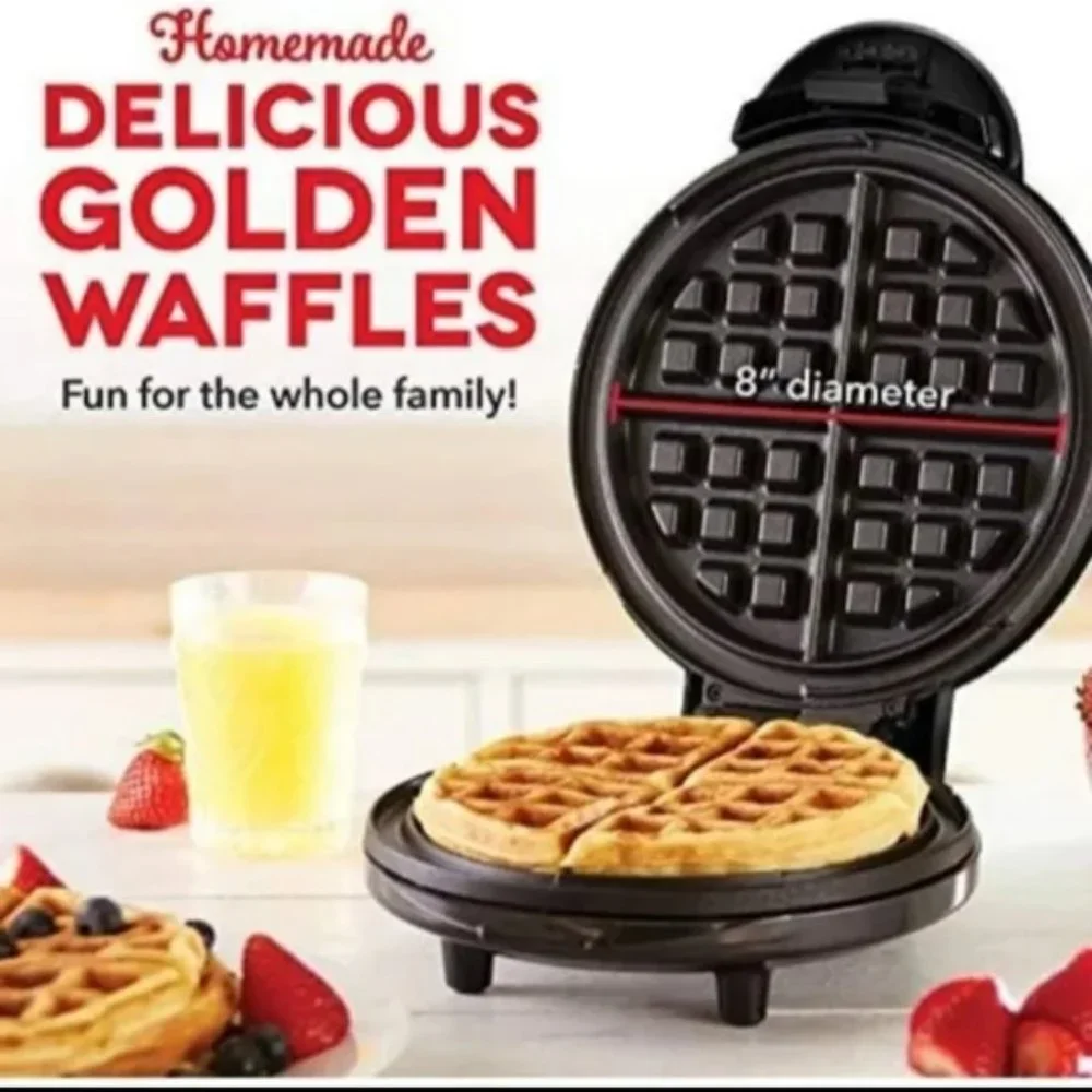 Dash Express 8” Aqua Waffle Maker Nonstick Compact Maker Recipe Guide